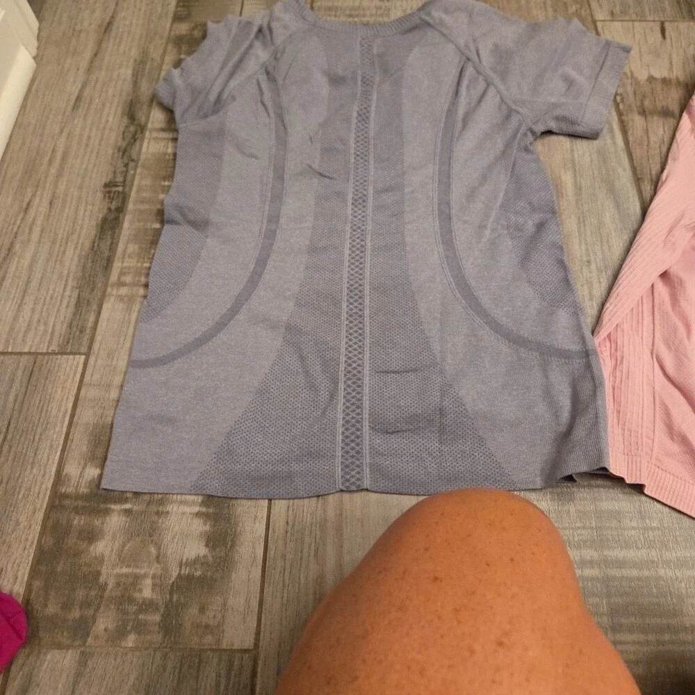 Kids Long Sleeve Pink Top & Short Sleeve Gray Active Tee